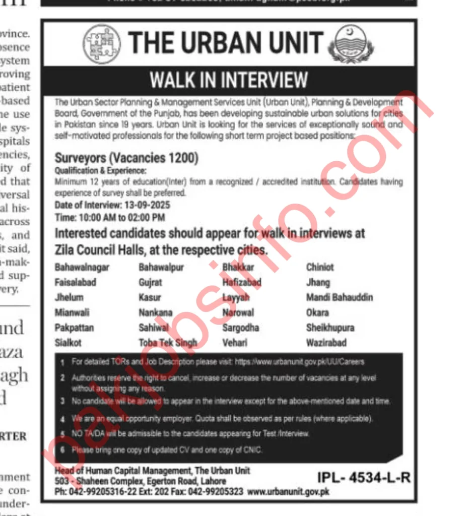 The Urban Unit Walk-in Interview 2025 – Apply Now